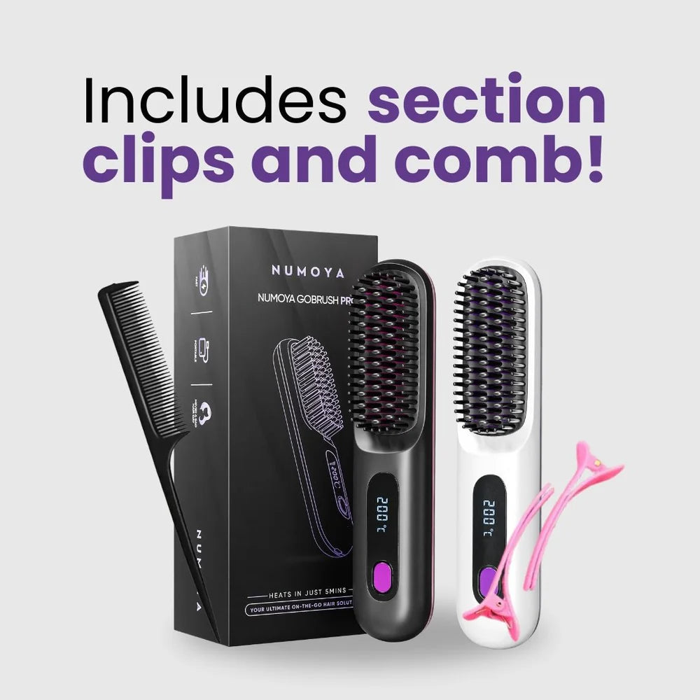 Numoya Portable Straightener Brush - GoBrush PRO